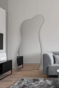 Large Frameless Pond Leaner - Wall Mirror - 55" X 24" 140 x 60cm MirrorOutlet - Picture 1 of 5