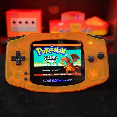 Console Game Boy Advance GBA laranja claro com luz de fundo iPS V5 LCD retroiluminado  - Imagem 1 de 4