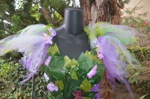 Custom handmade Elf Fairy adult formfitting costume onesize cosplay purple/green - Picture 1 of 5