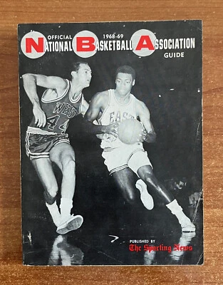 vintage JERRY WEST OSCAR ROBERTSON 1968-1969 NBA BASKETBALL SPORTING NEWS GUIDE - Image 1 of 2