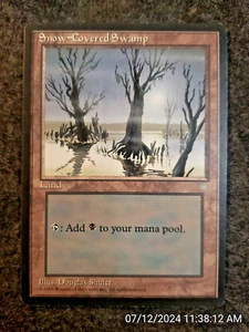 Snow-Covered Swamp - Ice Age - NEVER Played MTG Magic the Gathering (DS3D1G9) - Picture 1 of 4