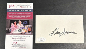 Autographed 3x5 Index Card by LEE IACOCCA JSA Certified Chrysler