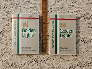 2 Pakete Golden Lights Spielkarten Tabak Thema Werbung KOSTENLOSER US-VERSAND - Bild 1 von 14