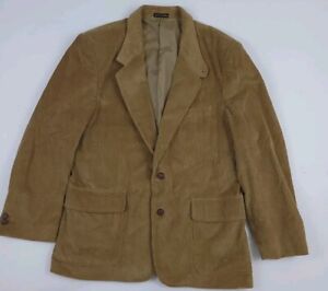 Vintage Wentworth Corduroy Blazer Jacket Vtg Tan Khaki Cord Sz 44S Button Lined