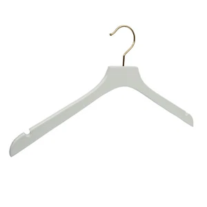 Design Kleiderbügel weiß mit goldenen Haken mir Rockkerbe - Bild 1 von 2