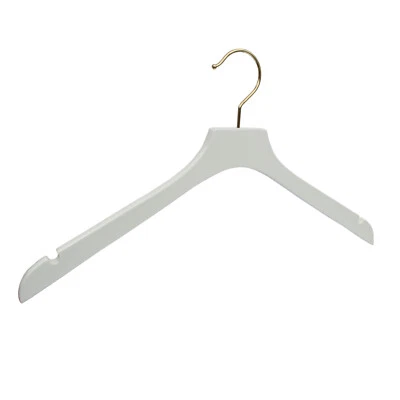 Design Kleiderbügel weiß mit goldenen Haken mir Rockkerbe - Bild 1 von 2