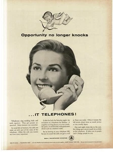 1956 Bell Telephone Pretty Woman Head cupid Vintage Print Ad - Picture 1 of 1