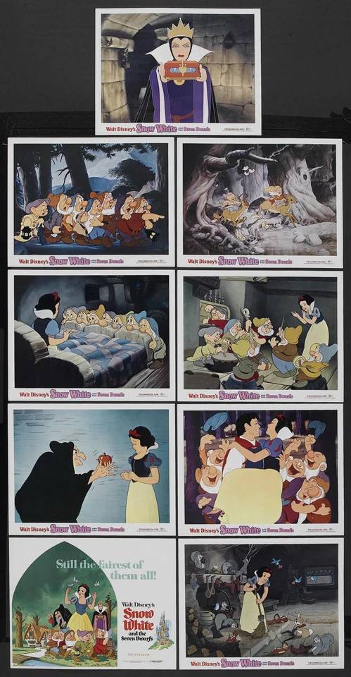 Blancanieves y los siete enanos orig DISNEY 11x14 carteles 1975 juego de tarjetas de lobby Foto 1 de 1