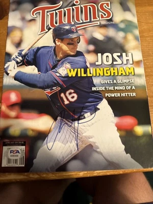 Portada de revista autografiada por Josh Willingham Minnesota Twins autenticación PSA Foto 1 de 4