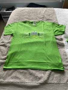 NYRR New York Road Runners Mighty Milers YOUTH LARGE Neon Green Tshirt NICE LOGO - Picture 1 of 7