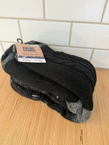 Muk Luks Mens Lounge Sock L/XL (11-13) Black Slip resistant - Foto 1 di 6