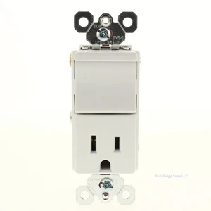 Pass & Seymour TM818-W White Decorator Light Switch 5-15R 15A Receptacle Outlet - Picture 1 of 6