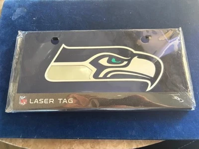 Placa de licença Seattle Seahawks NFL Laser Tag durável acrílico espelho ventilador - NOVA - Imagem 1 de 4