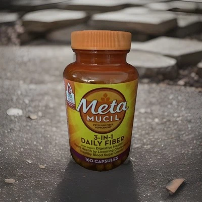 Metamucil 3 en 1 Fibra 160 Cápsulas Suplemento Fibra Psylio Foto 1 de 3