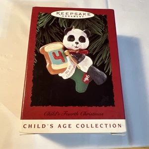 Hallmark Keepsake 1996 Panda Ornament "My 4th Christmas" Childs Age... - Picture 1 of 3