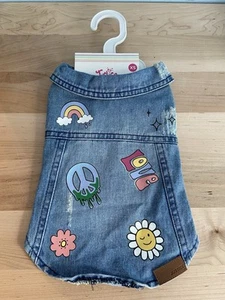 Dog Coat Jean Jacket Denim For Pets Size XS Justice Brand - Picture 1 of 3
