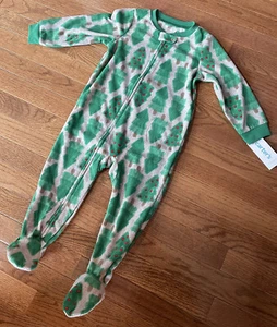 NEW Carter’s One-Piece Holiday Fleece Footed Sleeper Christmas Tree 24M NWT - Picture 1 of 4