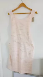 Loft Petites Women Cream Pink Stripe Summer Sleeveless Pocket Dress Size 18P NWT - Picture 1 of 6
