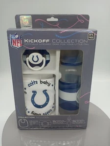NFL Kickoff Collection Indianapolis Colts Biberón Chupete Babero Set de Regalo Nuevo en Caja - Imagen 1 de 5