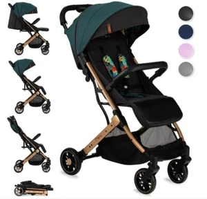 MoMi ESTELLE Buggy Kinderwagen - Leicht, Stoßdämpfung 4 Räder, Koffer - Grün - Bild 1 von 10