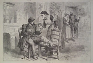 THE CARED FOR FRENCH SOLDIER AFTER BATTLE HARPER'S WEEKLY 1871 - Picture 1 of 2