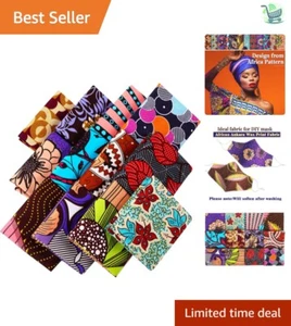 12 Pcs Vibrant African Print Fabric Fat Quarters for Crafts & DIY Projects - Picture 1 of 10