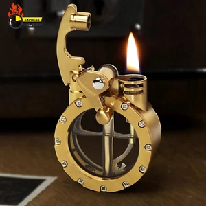 Vintage Steampunk Trench Lighter, Cool Kerosene Lighters with Transparent Fuel T - Picture 1 of 12