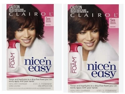 2 Упаковки Clairol изящный 'n легко цвет смесь пены 5RB средний красновато-коричневый Rk/4 - Изображение 1 из 3
