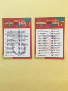 1994 Score Rookie & Traded Baseball Checklist Set 2 Cards