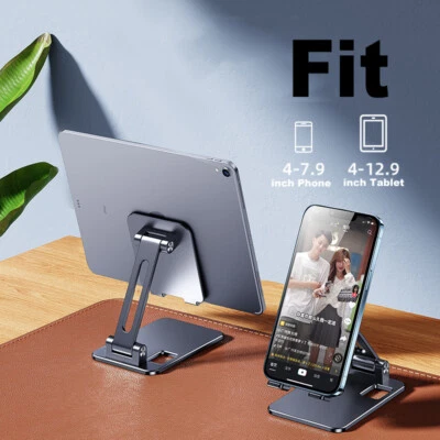 New Phone Stand iPad Desktop Adjustable Desk Tablet Table Holder Aluminum Alloy - Image 1 of 4