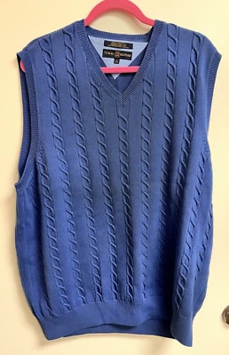 Men's Tommy Hilfiger Golf Sz XL Medium Blue Sweater Vest Cable - Image 1 of 3