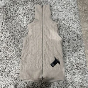 RARE Black Label Ralph Lauren 100% Pure Cashmere Vest, Ivory Size Medium Zip-Up - Picture 1 of 6