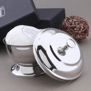 Jabón de afeitar alemán de acero inoxidable salón para hombre por Haryali London - Imagen 1 de 7