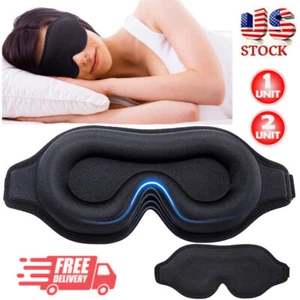 2X Schlafmaske Seide Männer Frauen trockene Augen Schlaf gepolstert Schatten Abdeckung Augenbinde Relax - Bild 1 von 10
