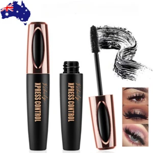 New Silk Fiber Eyelash Mascara Extension Makeup Waterproof Eye Lashes Black 4D - Picture 1 of 8