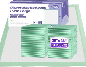Disposable Bed Pads 36" X 36" Heavy Duty XL Incontinence Underpads, Size L - Picture 1 of 12