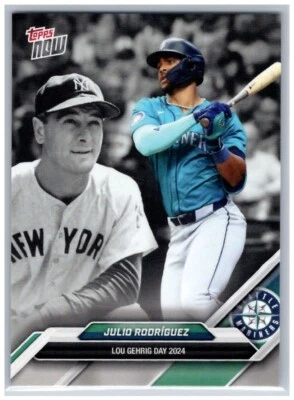 LGD-14 Julio Rodriguez Seattle Mariners 2024 Topps Lou Gehrig Day Limited Print - Image 1 of 2