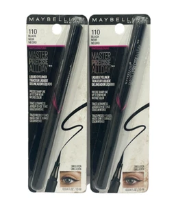 Maybelline Master Precise All Day Liquid Eyeliner Up To12Hrs Wear Black Lot Of 2 - Picture 1 of 2
