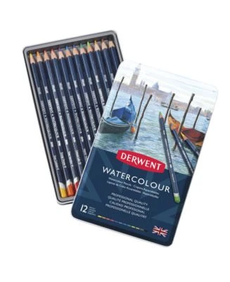 Derwent Aquarell Dose Wasserlöslich Künstler Buntstifte Set Von 12 - Bild 1 von 4