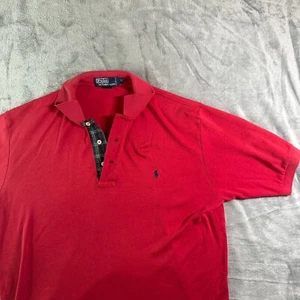 Polo Ralph Lauren Polo Calce Clásico Rojo Borde a Cuadros Informal Para Hombres L - Imagen 1 de 8
