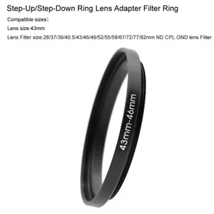 43-28/37/39/40.5/43/49/52/55/72/77/82mm Step-Up/Step-Down Ring Lens Filter Ring - Picture 1 of 22