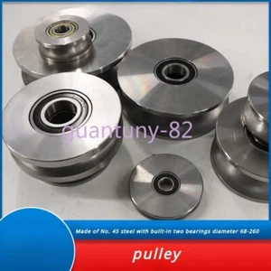 1pc 45# Steel U-shaped V-shaped Steel Wire Pulley with Bearing - Picture 1 of 25