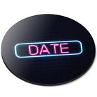 Round Mouse Mat Neon Sign Design Date City Japan #350927