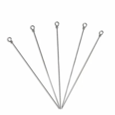 30/60pcs Fishing Spinner Shaft Looped Wire Stainless DIY Spinnerbait Supplies - Image 1 of 4