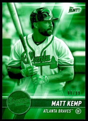 2017 Topps Bunt Green Matt Kemp 60/99 Atlanta Braves #110 - Image 1 of 2