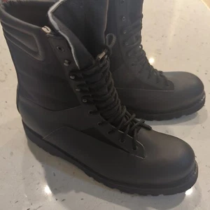 Mens All American MFG Vibram Steel Toe Black Leather Fireman Boots Size 12 EE - Picture 1 of 11