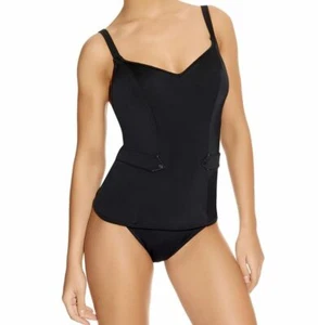 Freya Fever Tankini Set Top Brief Size 32D XS 8 10 Black Underwired Unpadded Bra - Picture 1 of 12