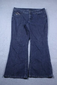 Faded Glory Jeans Womens 16P Blue Mid Rise Bootcut Dark Wash Stretch Denim 38x29 - Picture 1 of 11