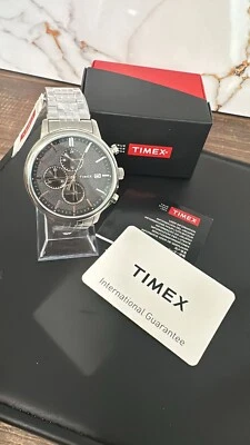 Orologio Uomo TIMEX CHICAGO TW2V01600 Chrono Bracciale Acciaio Nero - Immagine 1 di 4