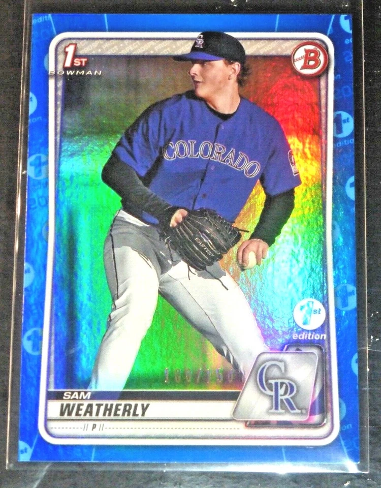 2020 Topps Bowman Draft 1st Edition Sam Weatherly Blue Foil #d 100/150 BD-109 - Image 1 of 1